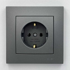 Розетка EL-BI VEGA антрацит матовый 1-я с заземлением ( 510-016700-217 )