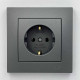 Розетка EL-BI VEGA антрацит матовый 1-я с заземлением ( 510-016700-217 )