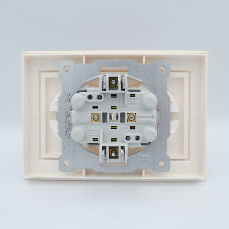 Розетка двомісна з/з EL-BI Zirve біла Fixline (501-010202-907)