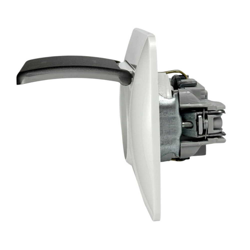 Розетка одинарная с/з и крышкой EL-BI Zirve белая Fixline (501-010201-218)