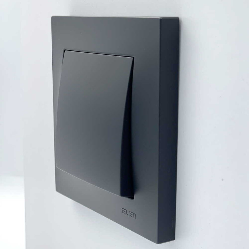 Вимикач одноклавішний ELBI VEGA матовий  чорний (510-014800-200)