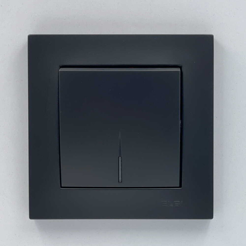 Вимикач одноклавішний з підсвіткою ELBI VEGA матовий чорний (510-014800-201)