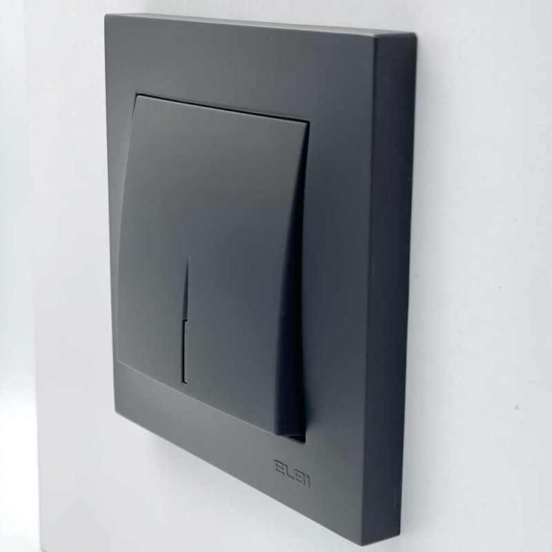 Вимикач одноклавішний з підсвіткою ELBI VEGA матовий чорний (510-014800-201)