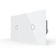 Безконтактний вимикач 2 сенсора (1-1) Livolo білий скло (VL-C701/C701-PRO-11)