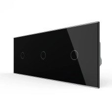 Безконтактний вимикач 2 сенсора (1-1) Livolo чорний скло (VL-C701/C701-PRO-12)