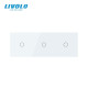 Безконтактний вимикач 3 сенсора (1-1-1) Livolo білий скло (VL-C701/C701/C701-PRO-11)