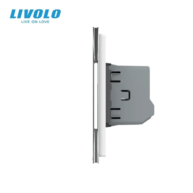 Безконтактний вимикач 3 сенсора (1-1-1) Livolo білий скло (VL-C701/C701/C701-PRO-11)