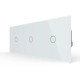 Безконтактний вимикач 3 сенсора (1-1-1) Livolo білий скло (VL-C701/C701/C701-PRO-11)