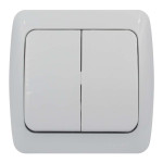 Выключатель El-BI Alsu двухклавишный накладной белый IP20 (504-010200-202)