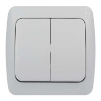 Выключатель El-BI Alsu двухклавишный накладной белый IP20 (504-010200-202)