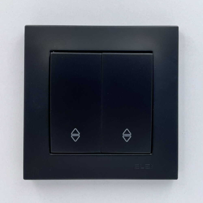 Вимикач двоклавішний прохідний ELBI VEGA матовий чорний (510-014800-211)