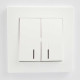 Выключатель двухклавишный с подсветкой ELBI VEGA белый матовый (510-016200-203)