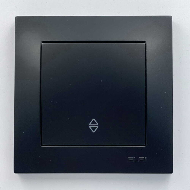 Выключатель одноклавишный проходной ELBI VEGA матовый черный (510-014800-209)