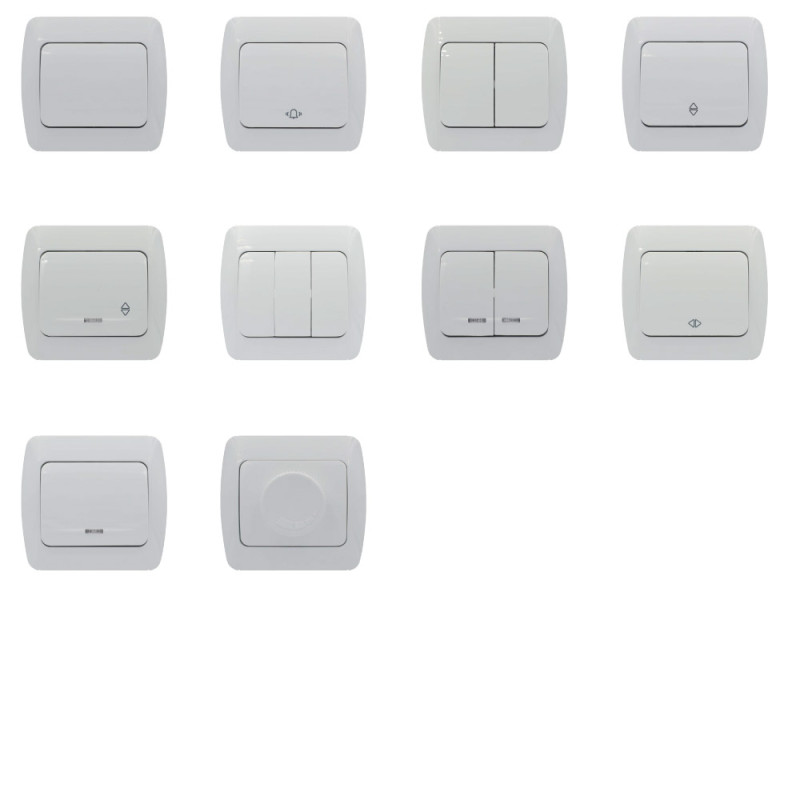 Выключатель одноклавишный с подсветкой EL-BI Zirve белый (501-010201-201)