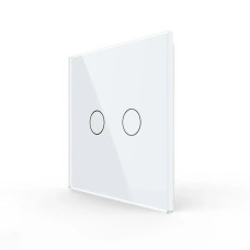 Беспроводной умный сенсорный выключатель 2 сенсора Livolo белое стекло (VL-XR008-W)
