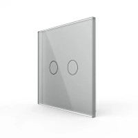 Беспроводной умный сенсорный выключатель 2 сенсора Livolo серое стекло (VL-XR008-I)