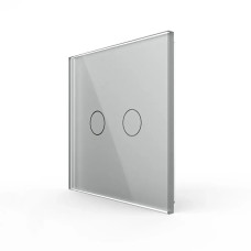 Беспроводной умный сенсорный выключатель 2 сенсора Livolo серое стекло (VL-XR008-I)