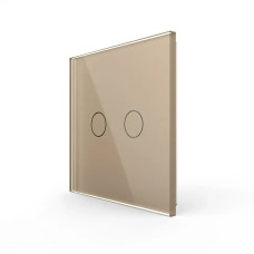 Беспроводной умный сенсорный выключатель 2 сенсора Livolo золотое стекло (VL-XR008-A)