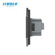 Безконтактний вимикач 1 сенсор 1 розетка Livolo чорний скло (VL-C701/C7C1EU-PRO-12)