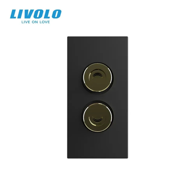 Аудио розетка LIVOLO Banana Plug, черная, для колонок/усилителя, модуль 0.5 поста (VL-FCSD-1BP)