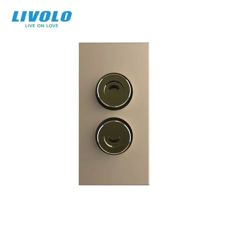 Аудио розетка LIVOLO Banana Plug, золотая, для колонок/усилителя, модуль 0.5 поста (VL-FCSD-1AP)