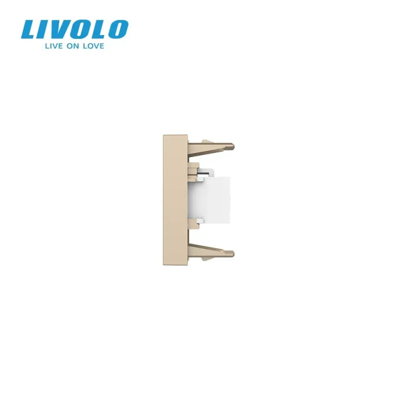 HDMI розетка LIVOLO 1.4, золотая, модуль 0.5 поста, для телевизора/ПК (VL-FCHD-1AP)