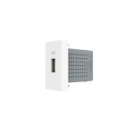 USB розетка LIVOLO 5V 2.1A, біла, 10Вт, з блоком живлення, модуль 0.5 поста (VL-FCUA-1WP)