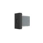 USB розетка LIVOLO 5V 2.1A, чорна, 10Вт, з блоком живлення, модуль 0.5 поста (VL-FCUA-1BP)