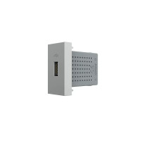 USB розетка LIVOLO 5V 2.1A, серая, 10Вт, с блоком питания, модуль 0.5 поста (VL-FCUA-1IP)