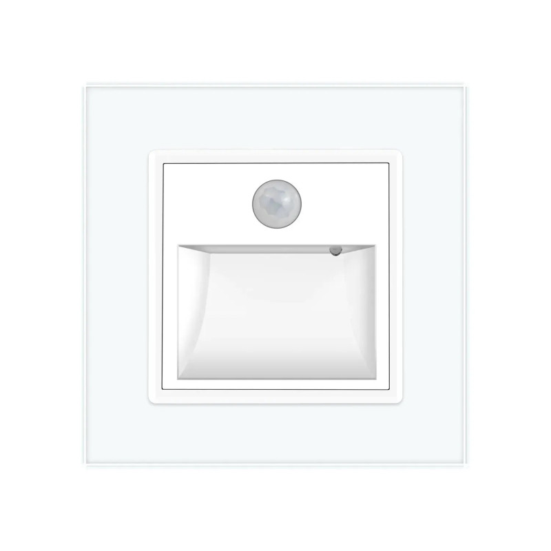 Cвітильник автоматичний для сходів підлоги датчик руху темряви, білий матовий, 2700K, 220В, 0.35Вт, 