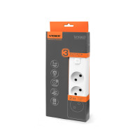 Сетевой удлинитель VIDEX ONCORD б/у 3п 2м с кнопкой White