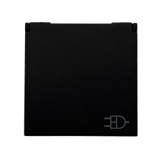 Розетка Zenit черный мат 1-я с заземлением и крышкой ( 2CLA228810N1501 )