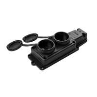 Колодка Violux каучук настенная 2-я без заземления с крышкой IP44 ( 930700 )