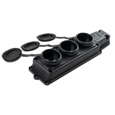 Колодка Violux каучук настенная 3-я без заземления с крышкой IP44 ( 930710 )