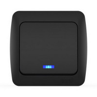 Выключатель ALSU черный мат 1кл накл с подсв (10шт) (504-014800-201)