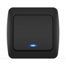 Выключатель ALSU черный мат 1кл накл с подсв (10шт) (504-014800-201)