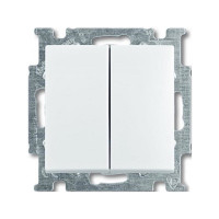 Выключатель Basic55 белый 2-кл (б/р) (2006/5 UC-94-507) 2CKA001012A2141