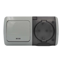 Вимикач EVA  світло сірий 1кл накл з підсв + роз 1на з/з з криш ІР54 (10шт) (554-011500-921)