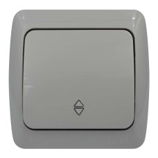 Вимикач EVA  св-сірий прох 1кл накл IP54 (10шт) (554-011500-209)