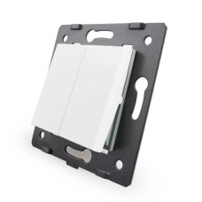 2-клавішний кнопковий вимикач без фіксації (дзвінковий / імпульсний) LIVOLO, білий, модуль без рамки