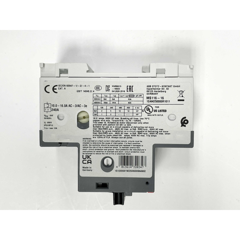 Автомат захисту двигуна ABB MS116-16 (10А-16A) ( 1SAM250000R1011 )