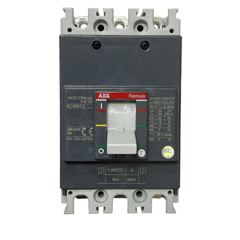 Автоматический выключатель ABB A1B 80A FORMULA 3P FF (1SDA066705R1)