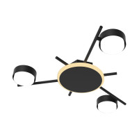 Потолочный светильник под лампу PANAMERA 3хGX53 (подсветка 6W 3000K) IP20 черный Violux ( 340121 )