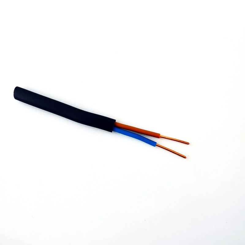 Кабель медный ЗЗЦМ ВВГнг-П 2х4 мм² черный плоский негорючий (100м) 708546