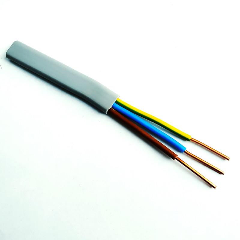 Кабель медный ЗЗКМ ВВГ-П 3х1,5 мм² серый плоский (100м) 705990