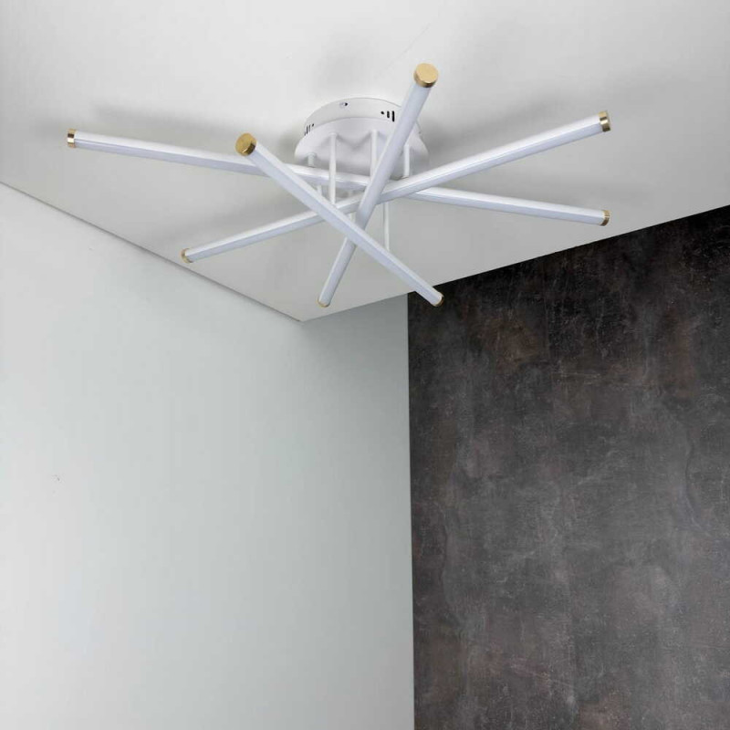 Светильник LED smart ROLEX+пульт 80W 3000-5000K IP20 прямоугольник белый + золото Violux ( 220965 )