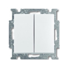 Выключатель Basic55 белый 2-кл прох. (б/с) (2006/6/6 UC-94-507) 2CKA001012A2144