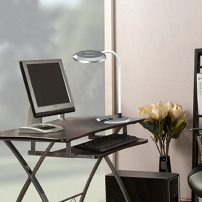 Настольный LED светильник FERON DE1731 8W серебро 6889