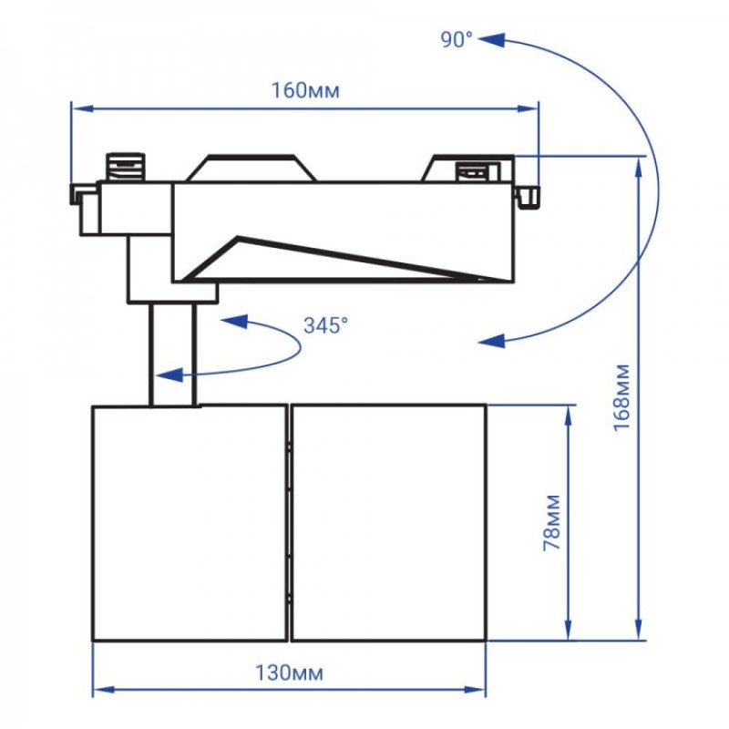 Трековый светодиодный светильник FERON AL103 COB 20W 1800LM 4000K IP40 белый 29514
