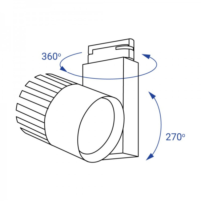 Трековый светодиодный светильник FERON AL105 COB 40W 3600LM 4000K IP40 черный 29696